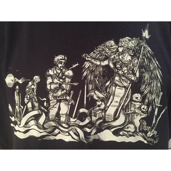 Shirt Woot Humor - Angel of Death Calling to Soldiers Warriors Grave Swords 3X - Picture 2 of 4